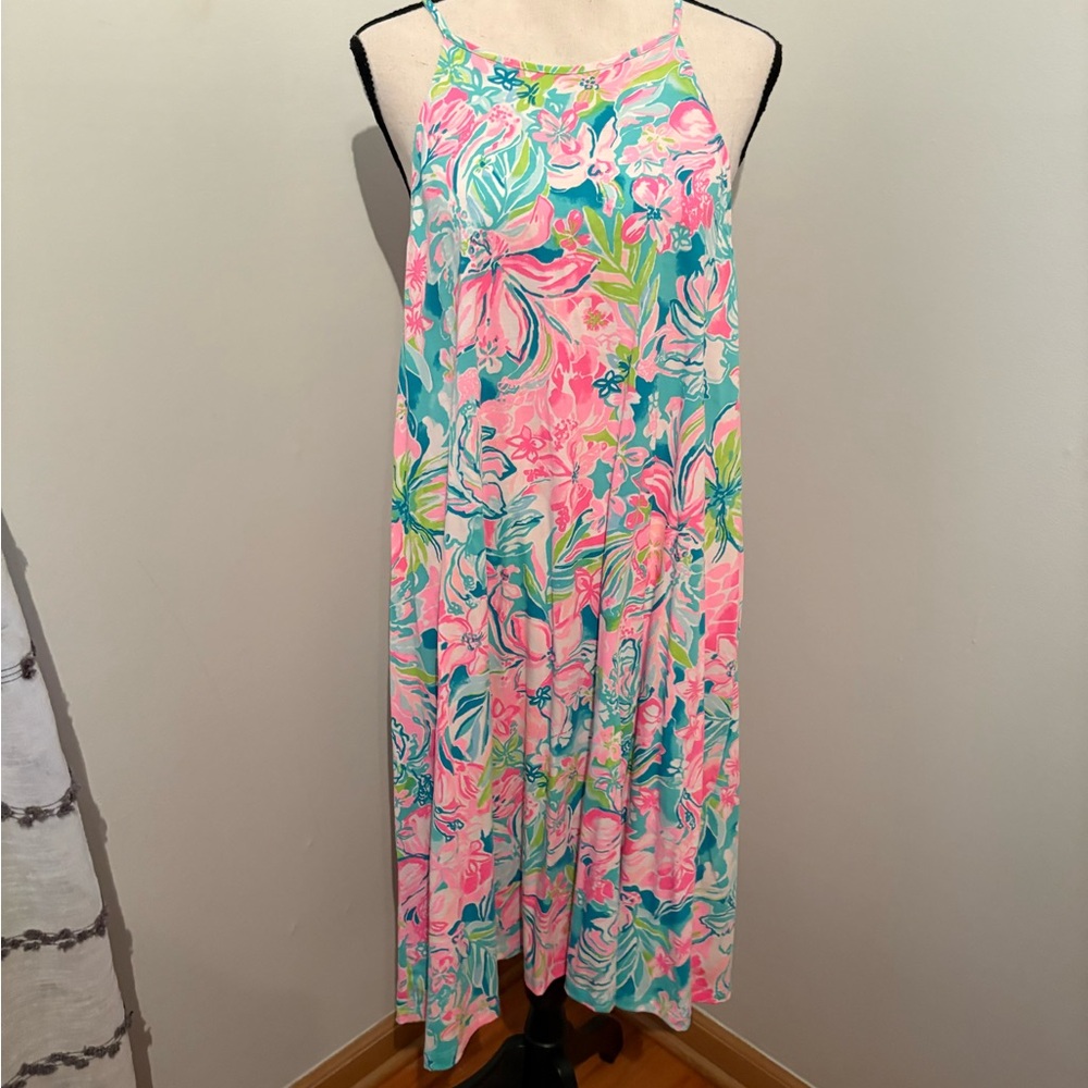 Lilly Pulitzer Margot Hot On The Scene Pima Cotton Jersey Swing Tank Dress XL - Picture 5 of 8